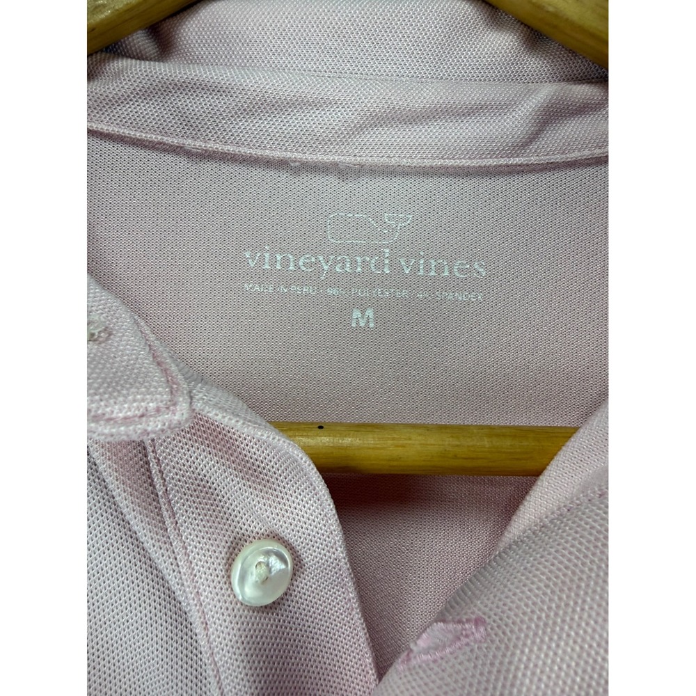 Vineyard Vines Polo Shirt Mens Medium Pink Performance Short Sleeve Whale Logo - Picture 2 of 7
